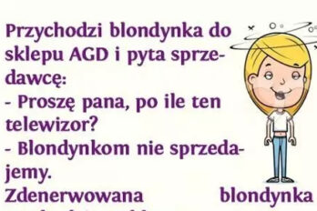 Blondyna w sklepie AGD