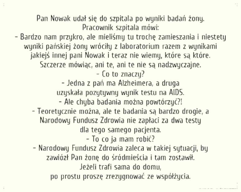 Dowcip: Pan Nowak udał się do szpitala