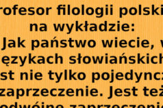 Dowcip: Profesor filologii polskiej na wykładzie