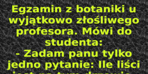 Dobry humor: Egzamin z botaniki u wyjątkowo złośliwego profesora