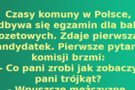 Czasy komuny w Polsce, odbywa się egzamin