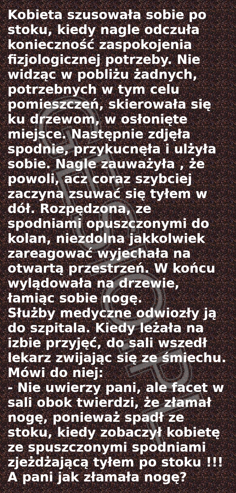 Dowcip: Kobieta szusowała sobie po stoku